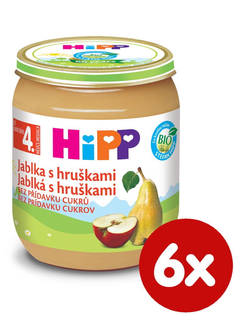 HiPP BIO Jablká s hruškami - 6x125g